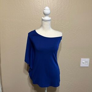 Express Royal Blue One-Shoulder Blouse